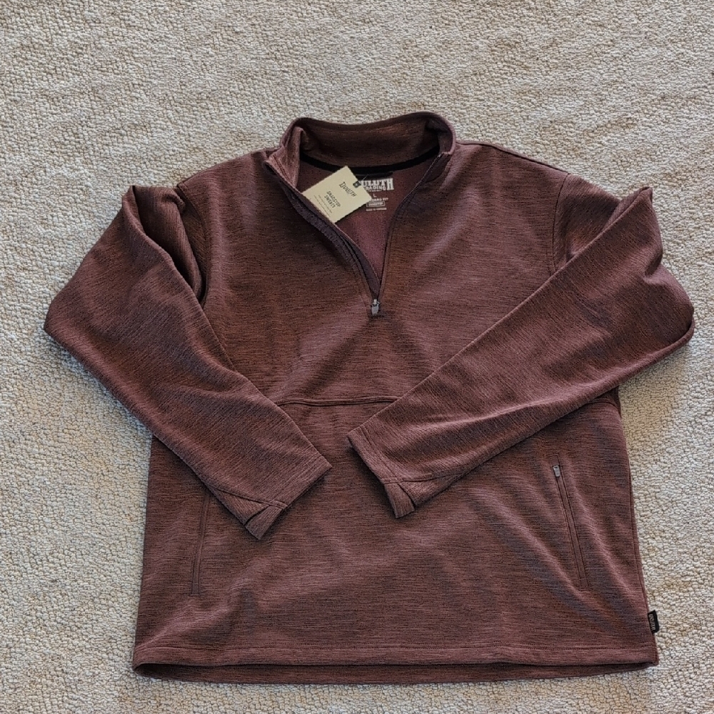 NEW! Duluth Trading Men's Brown Quarter-Zip Sweatshirt